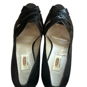 Talbots Black Croc-Embossed Heels